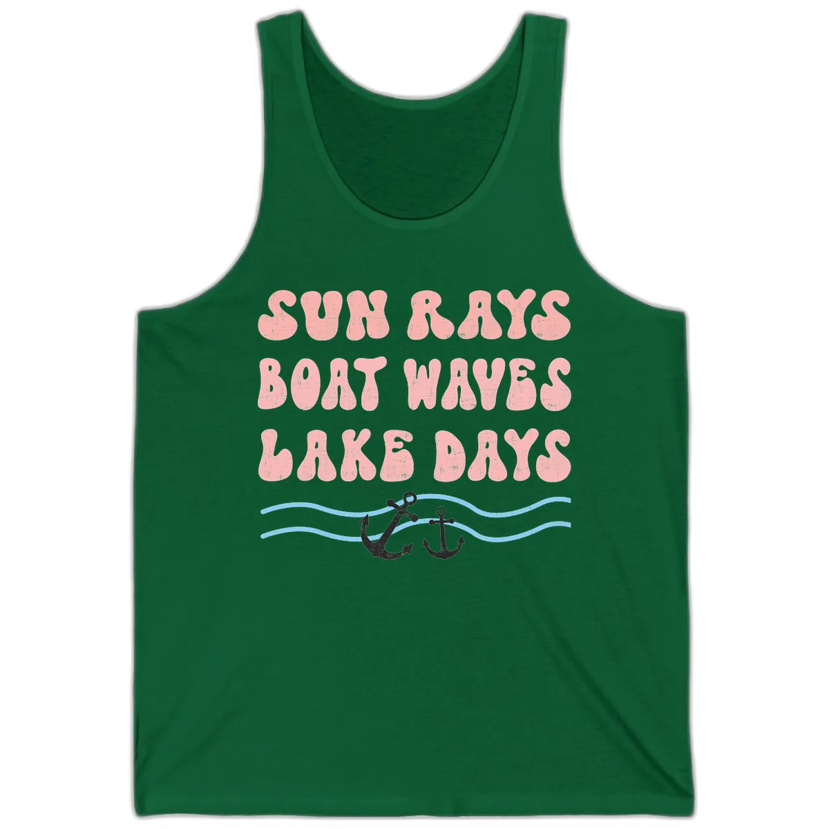 Lake Days Boat Waves Sun Rays Tank in Kelly