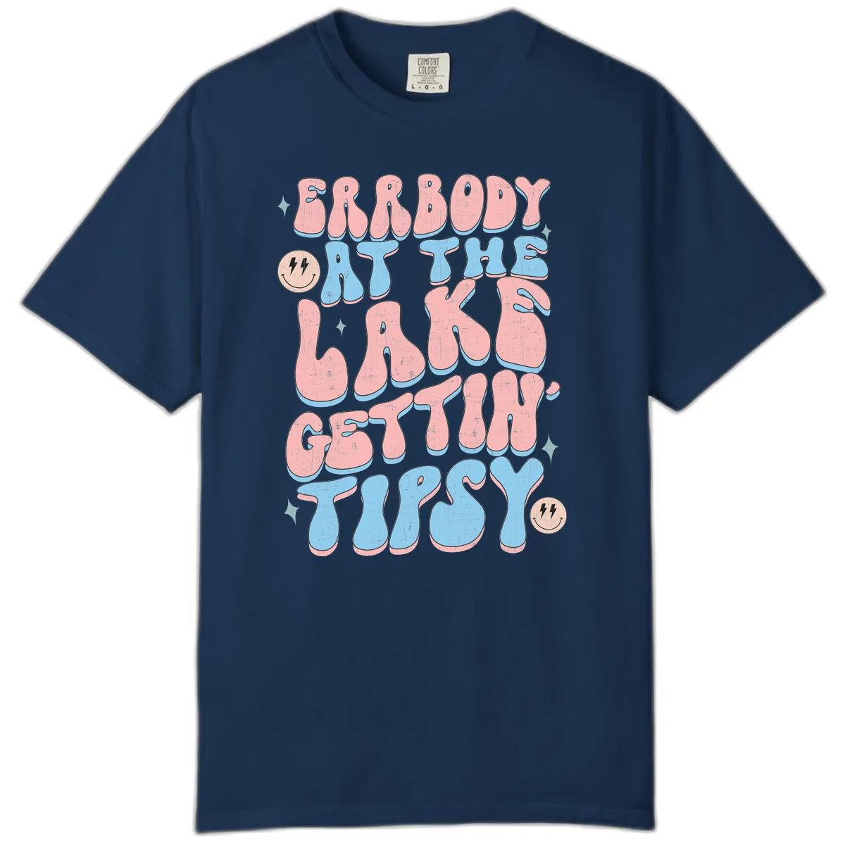 Everybody Gettin Tipsy At The Lake Comfort Color in Navy