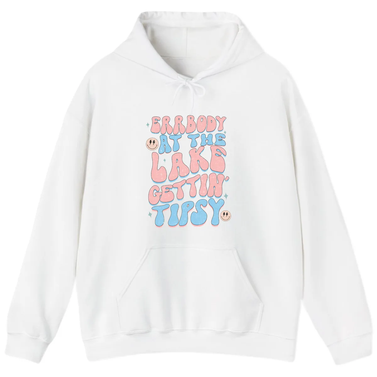 Everybody Gettin Tipsy At The Lake Hoodie in White