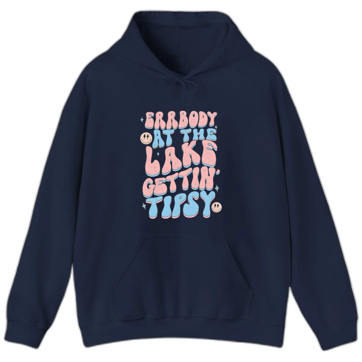 Everybody Gettin Tipsy At The Lake Hoodie in Navy