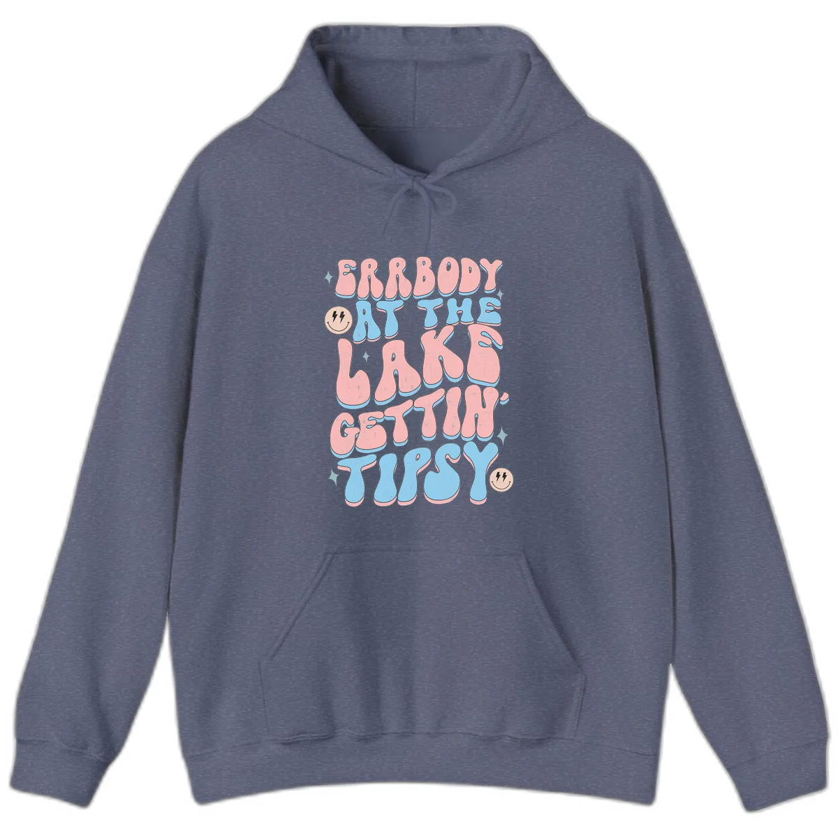 Everybody Gettin Tipsy At The Lake Hoodie in Heather Navy