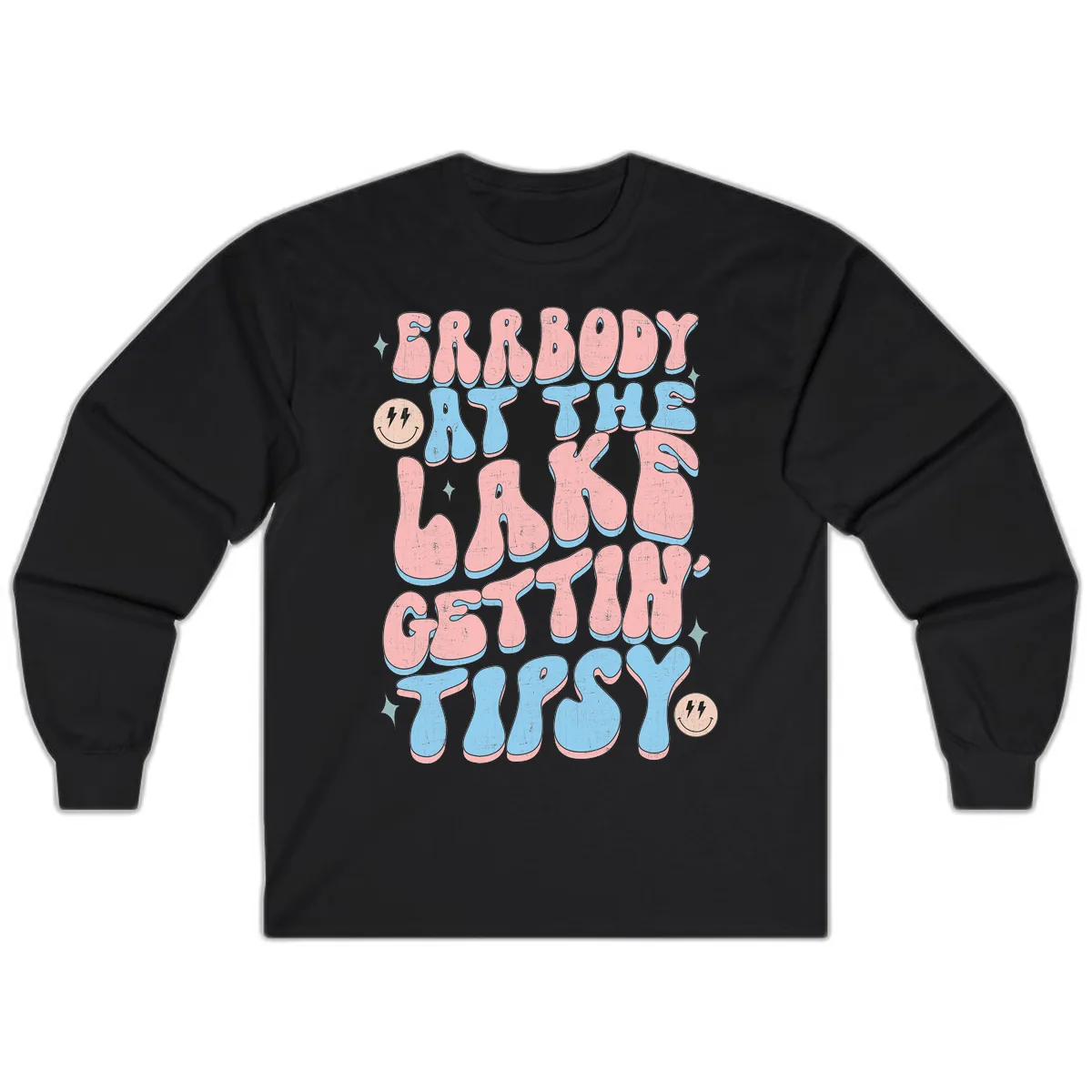 Everybody Gettin Tipsy At The Lake Long Sleeve in Black