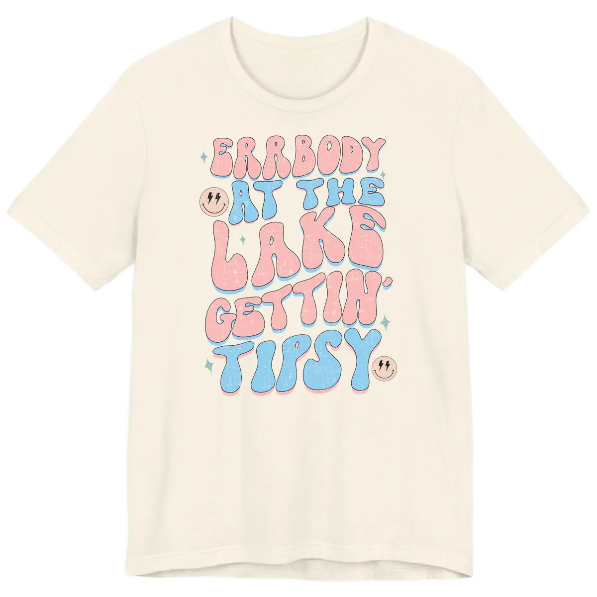 Everybody Gettin Tipsy At The Lake Premium T-Shirt in Natural