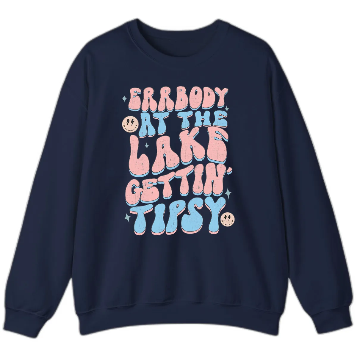 Everybody Gettin Tipsy At The Lake Sweatshirt in Navy
