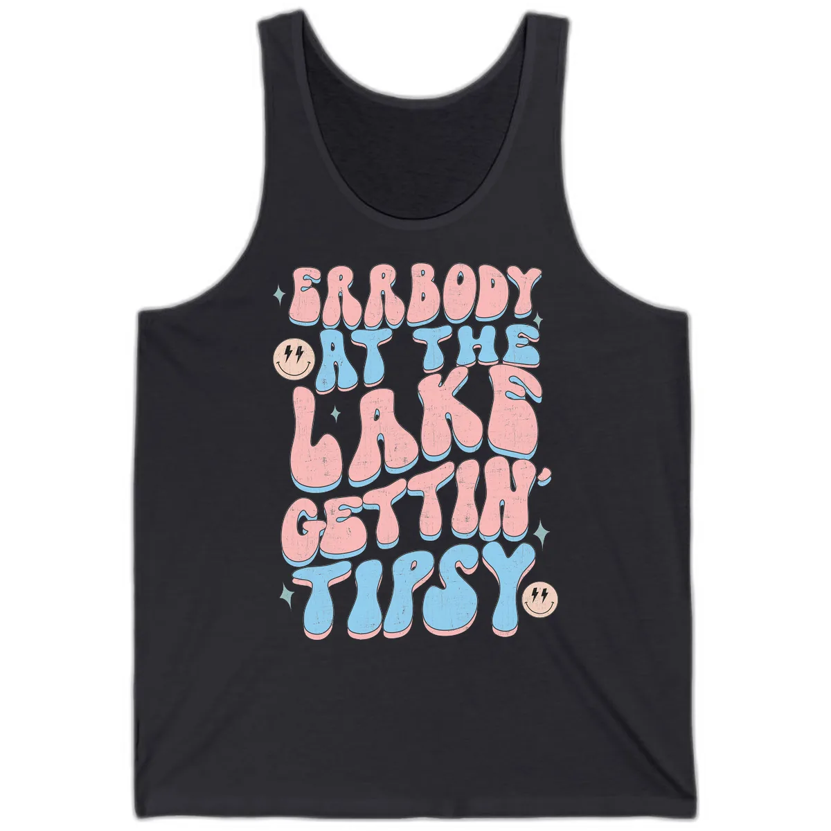 Everybody Gettin Tipsy At The Lake Tank in Dark Grey