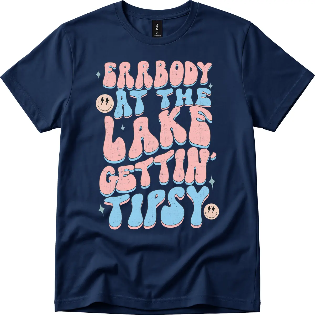 Everybody Gettin Tipsy At The Lake T-Shirt in Navy