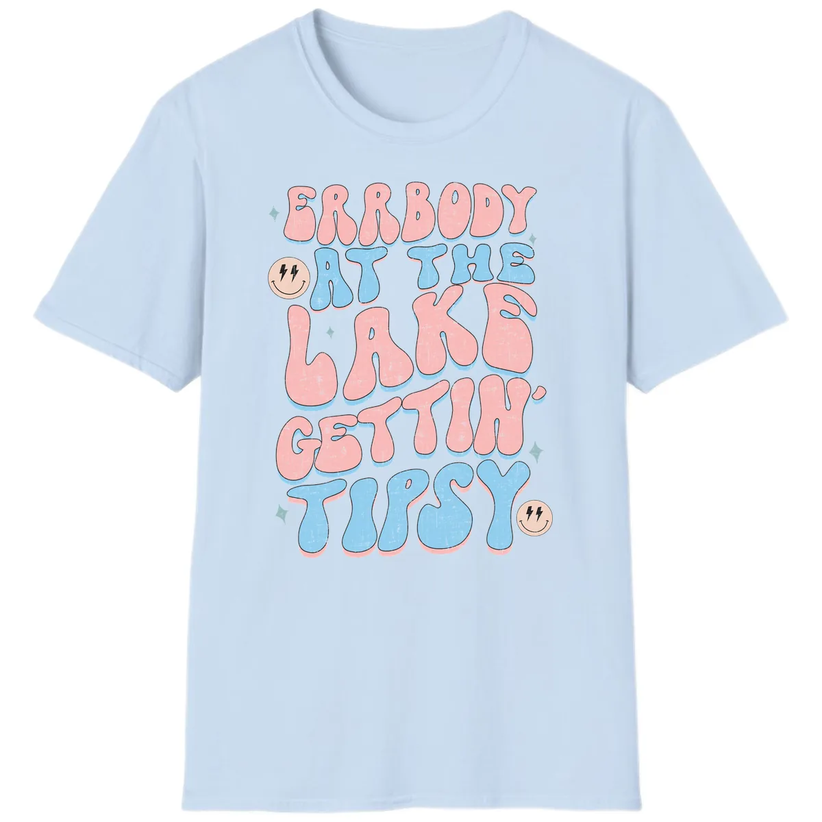 Everybody Gettin Tipsy At The Lake T-Shirt in Light Blue