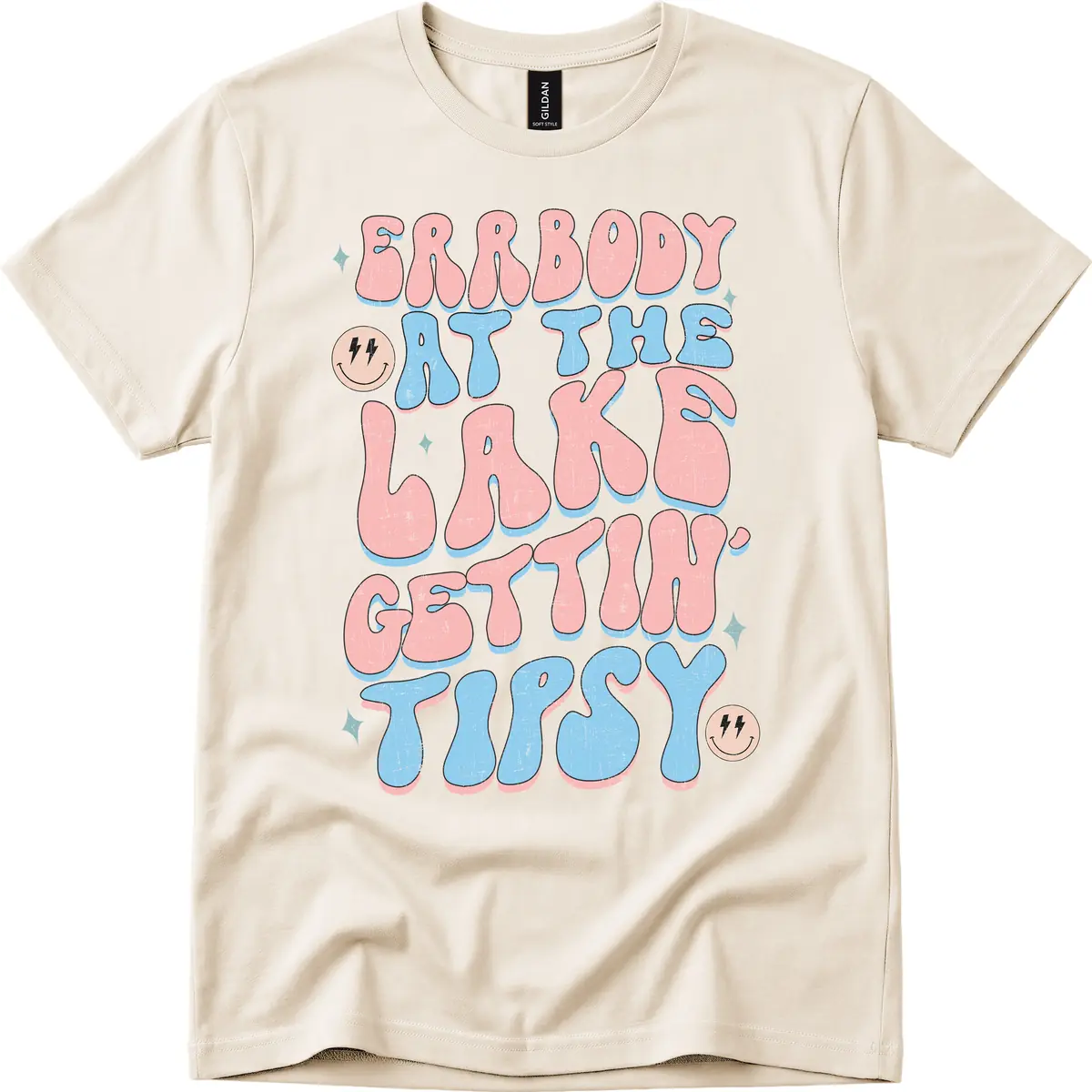 Everybody Gettin Tipsy At The Lake T-Shirt in Natural