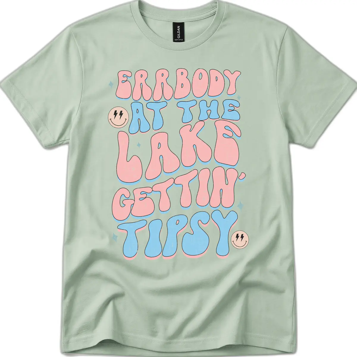 Everybody Gettin Tipsy At The Lake T-Shirt in Sage