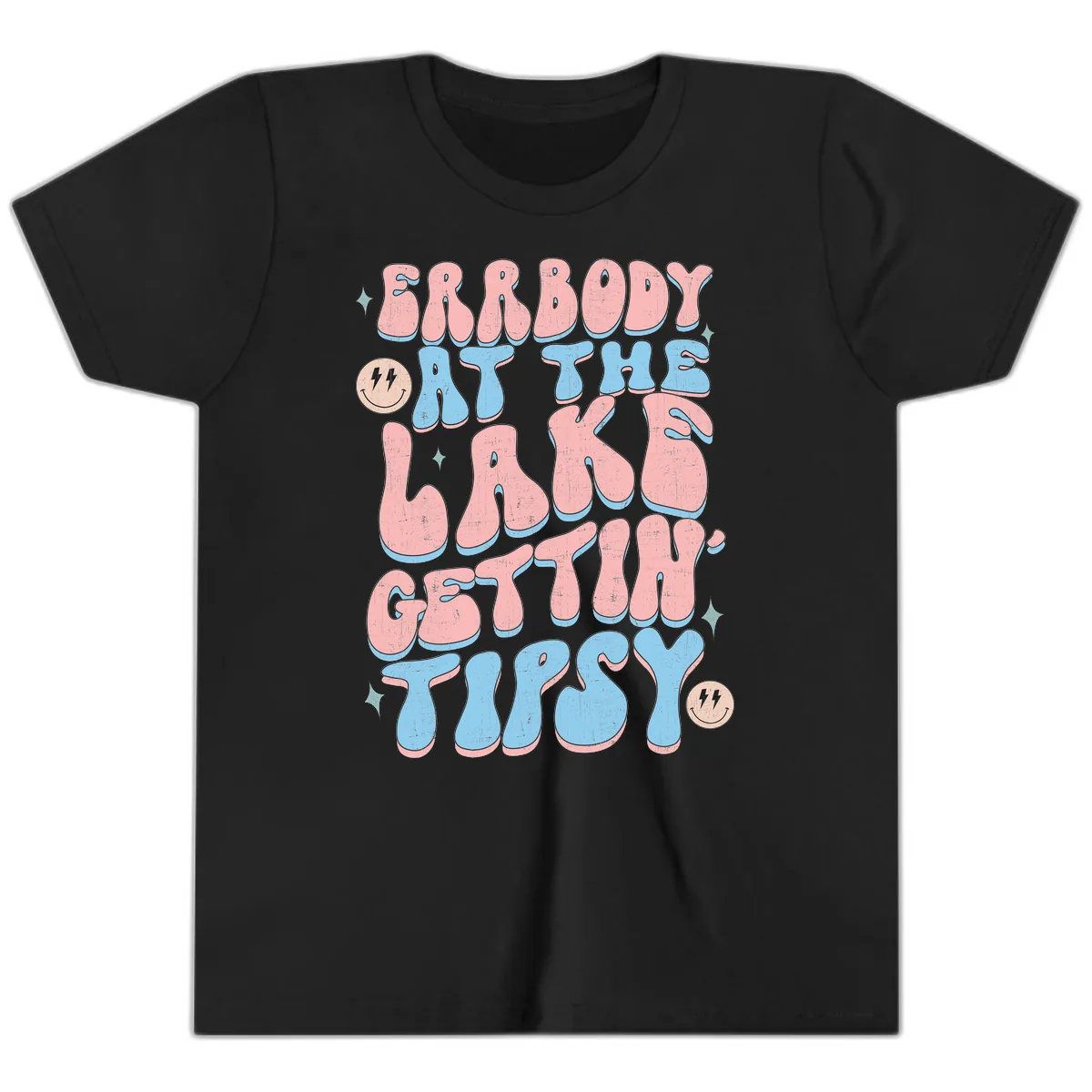 Everybody Gettin Tipsy At The Lake Youth T-Shirt in Black