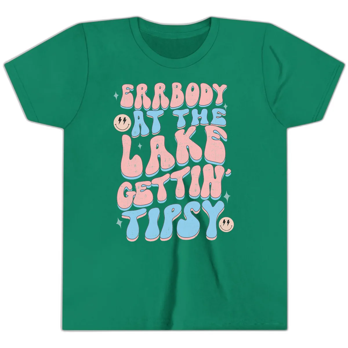 Everybody Gettin Tipsy At The Lake Youth T-Shirt in Kelly