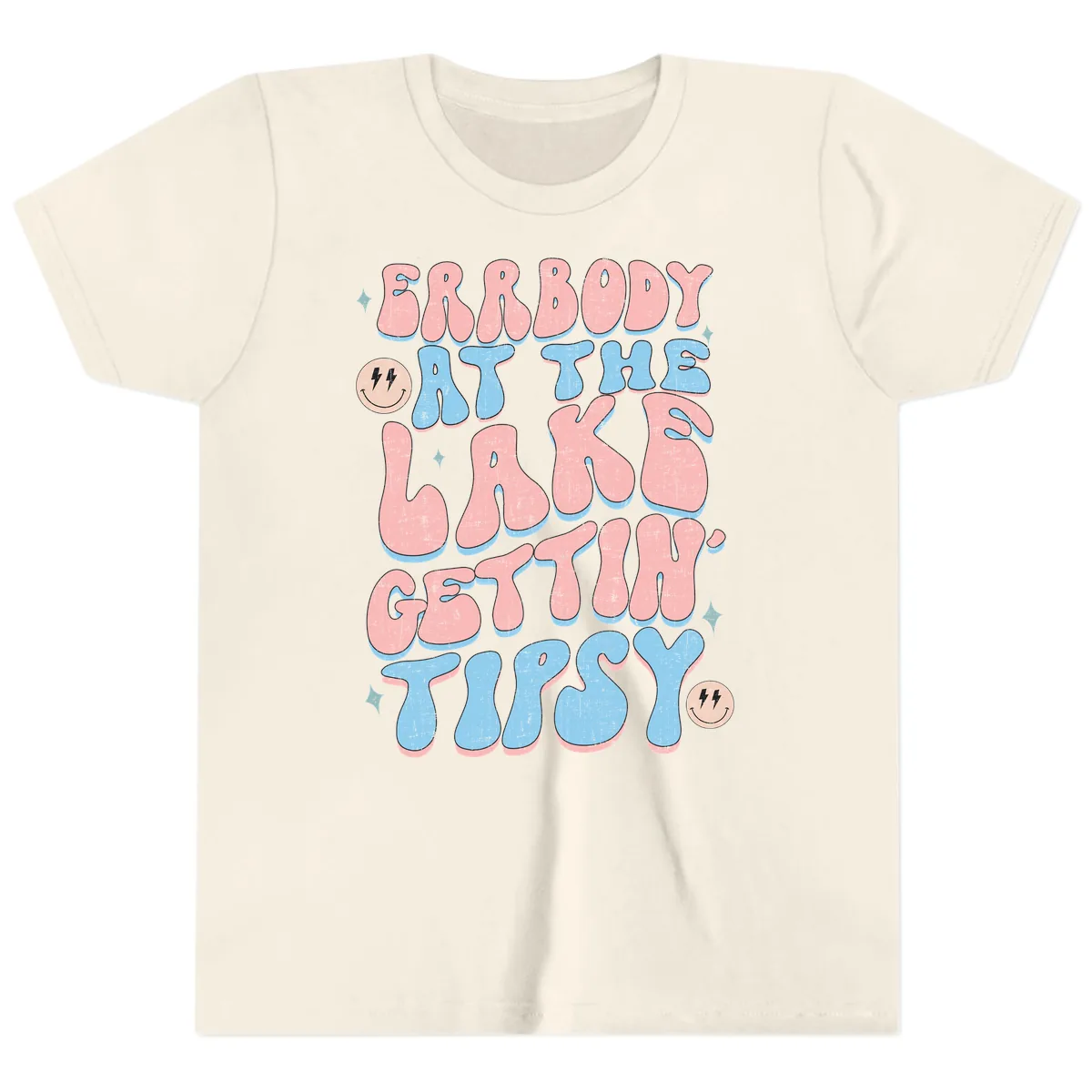 Everybody Gettin Tipsy At The Lake Youth T-Shirt in Natural