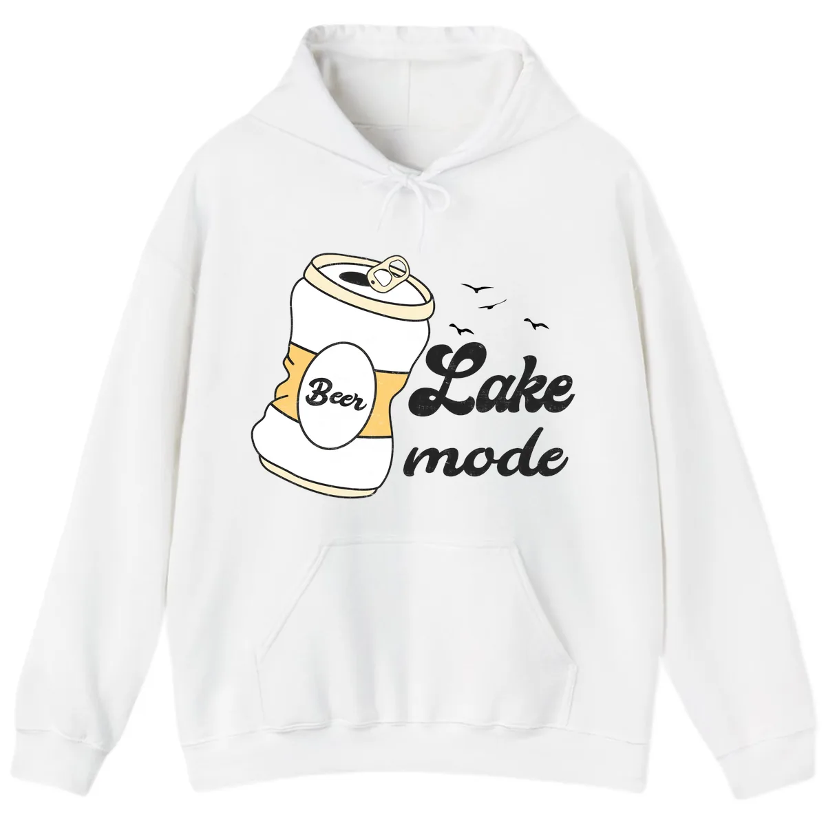 Lake Mode Crushed Beer Can Hoodie in White
