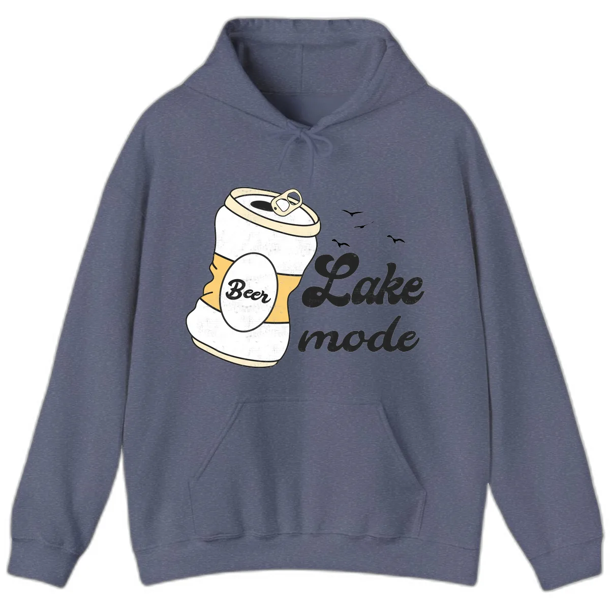 Lake Mode Crushed Beer Can Hoodie in Heather Navy