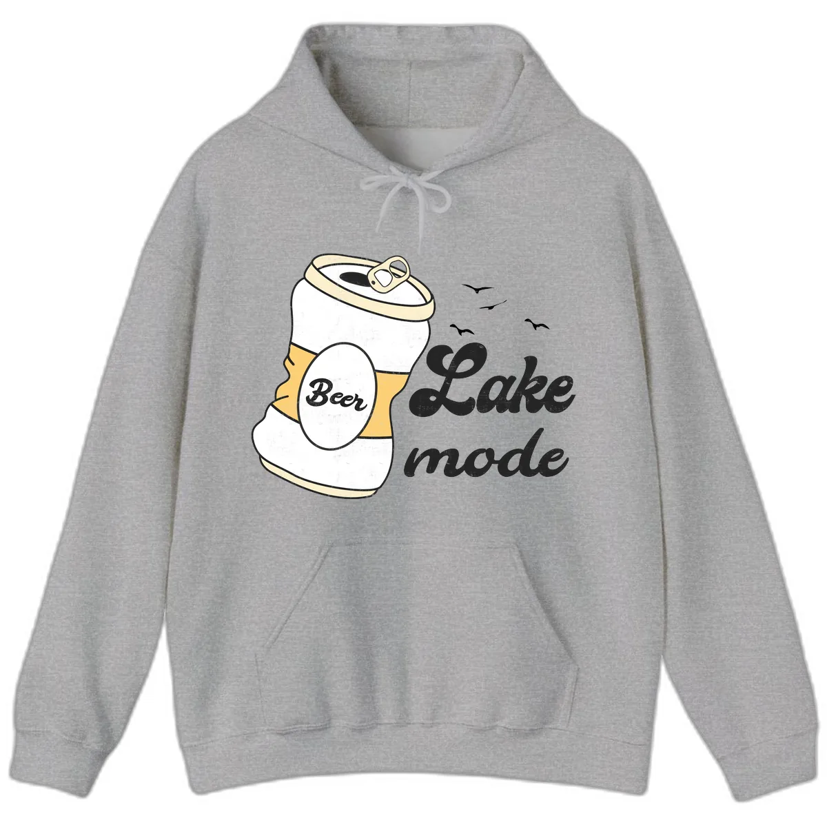 Lake Mode Crushed Beer Can Hoodie in Sport Grey