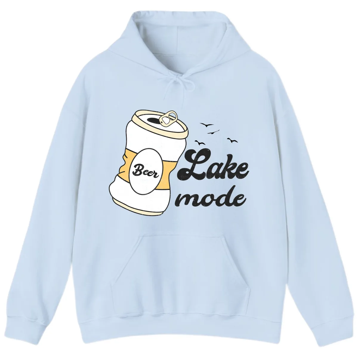 Lake Mode Crushed Beer Can Hoodie in Light Blue