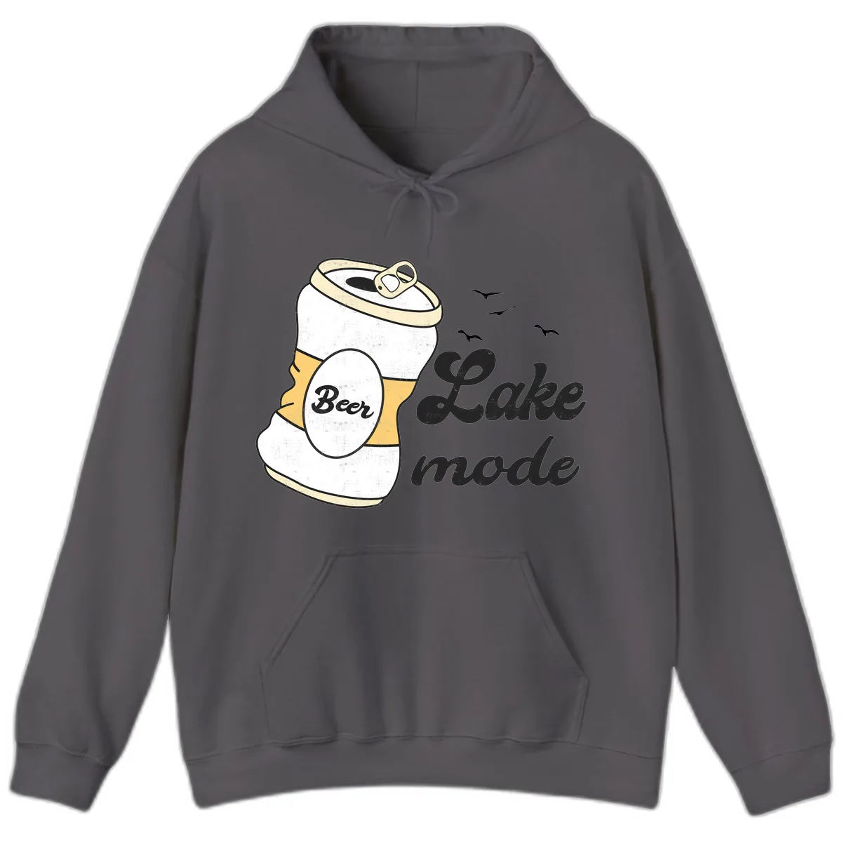 Lake Mode Crushed Beer Can Hoodie in Charcoal