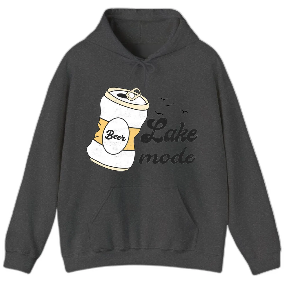 Lake Mode Crushed Beer Can Hoodie in Dark Heather