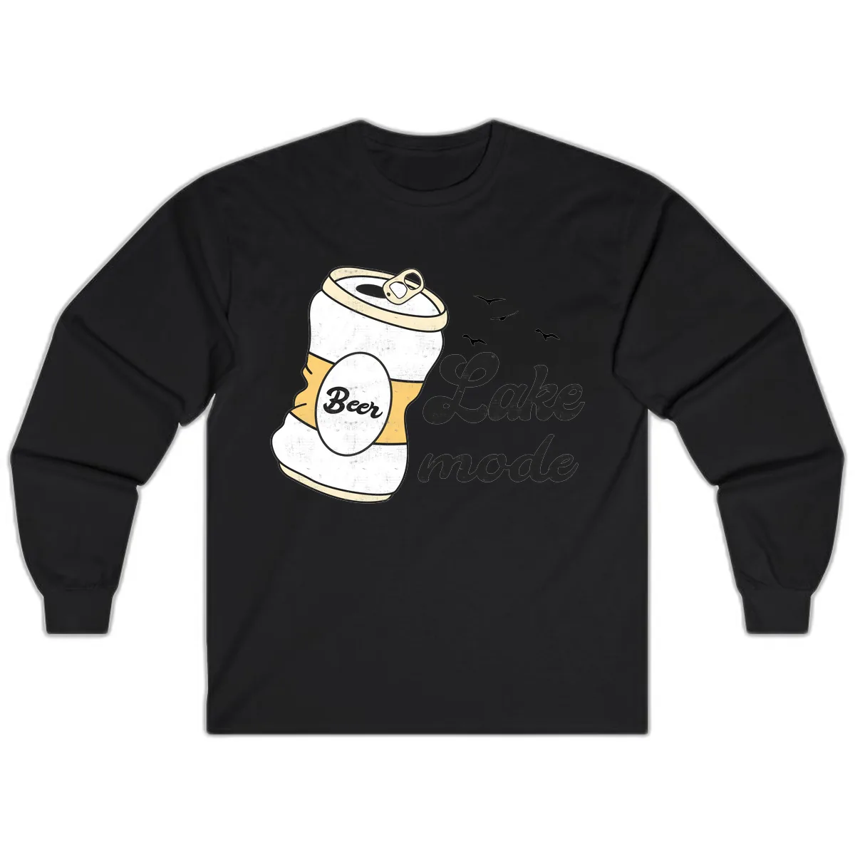 Lake Mode Crushed Beer Can Long Sleeve in Black