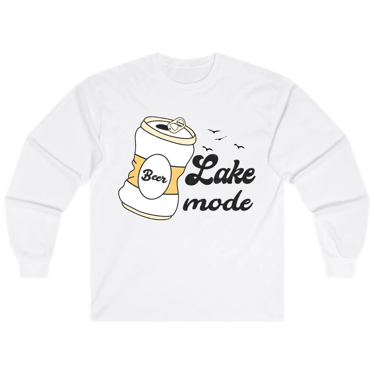 Lake Mode Crushed Beer Can Long Sleeve in White