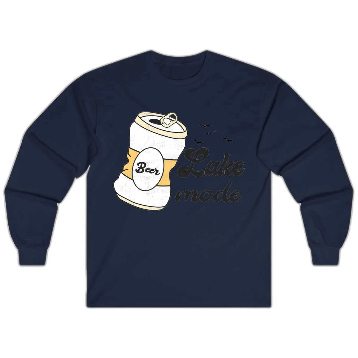 Lake Mode Crushed Beer Can Long Sleeve in Navy