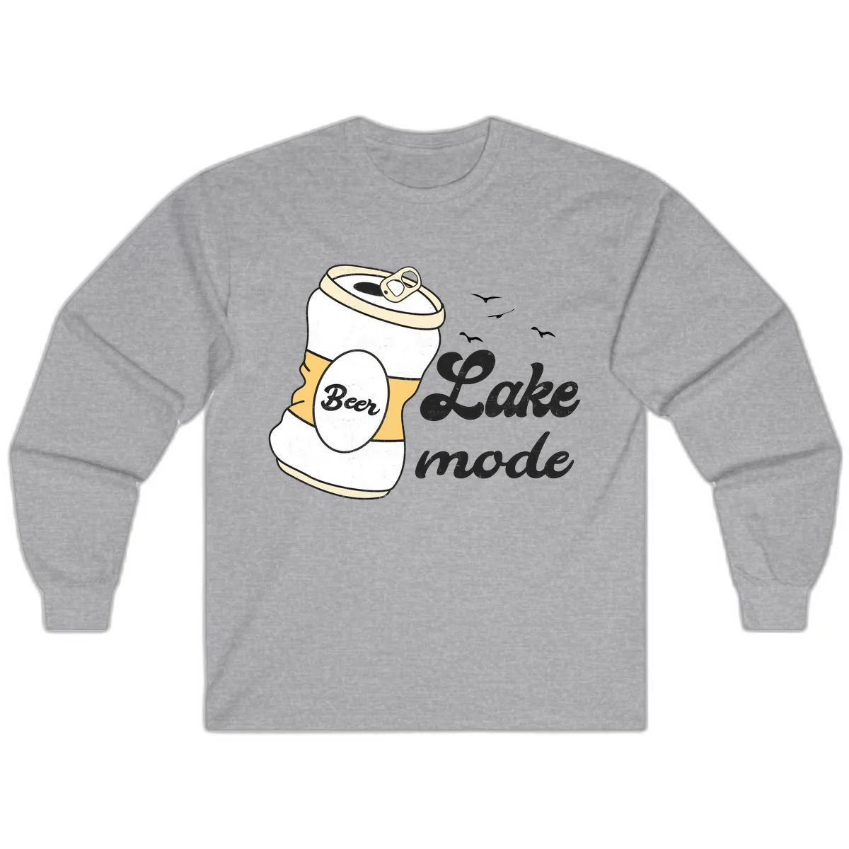 Lake Mode Crushed Beer Can Long Sleeve in Sport Grey