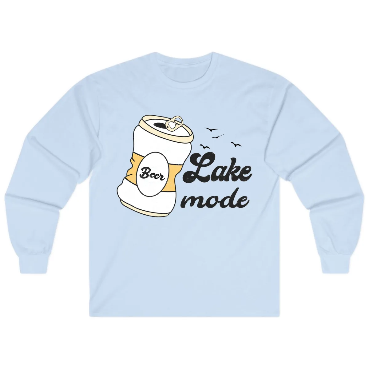 Lake Mode Crushed Beer Can Long Sleeve in Light Blue