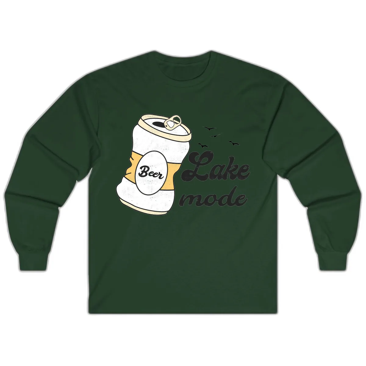 Lake Mode Crushed Beer Can Long Sleeve in Forest Green