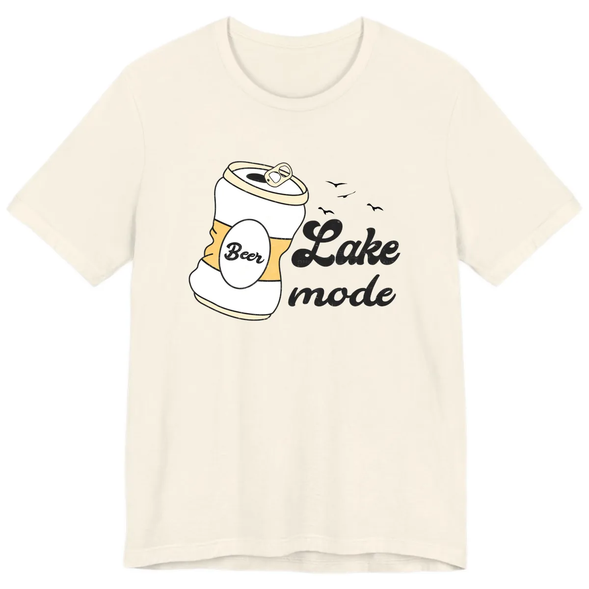Lake Mode Crushed Beer Can Premium T-Shirt in Natural