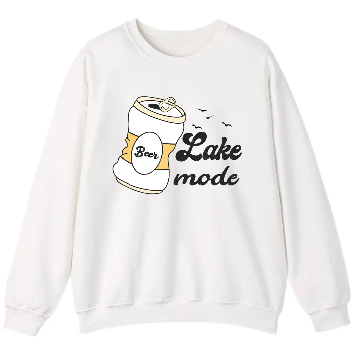 Lake Mode Crushed Beer Can Sweatshirt in White