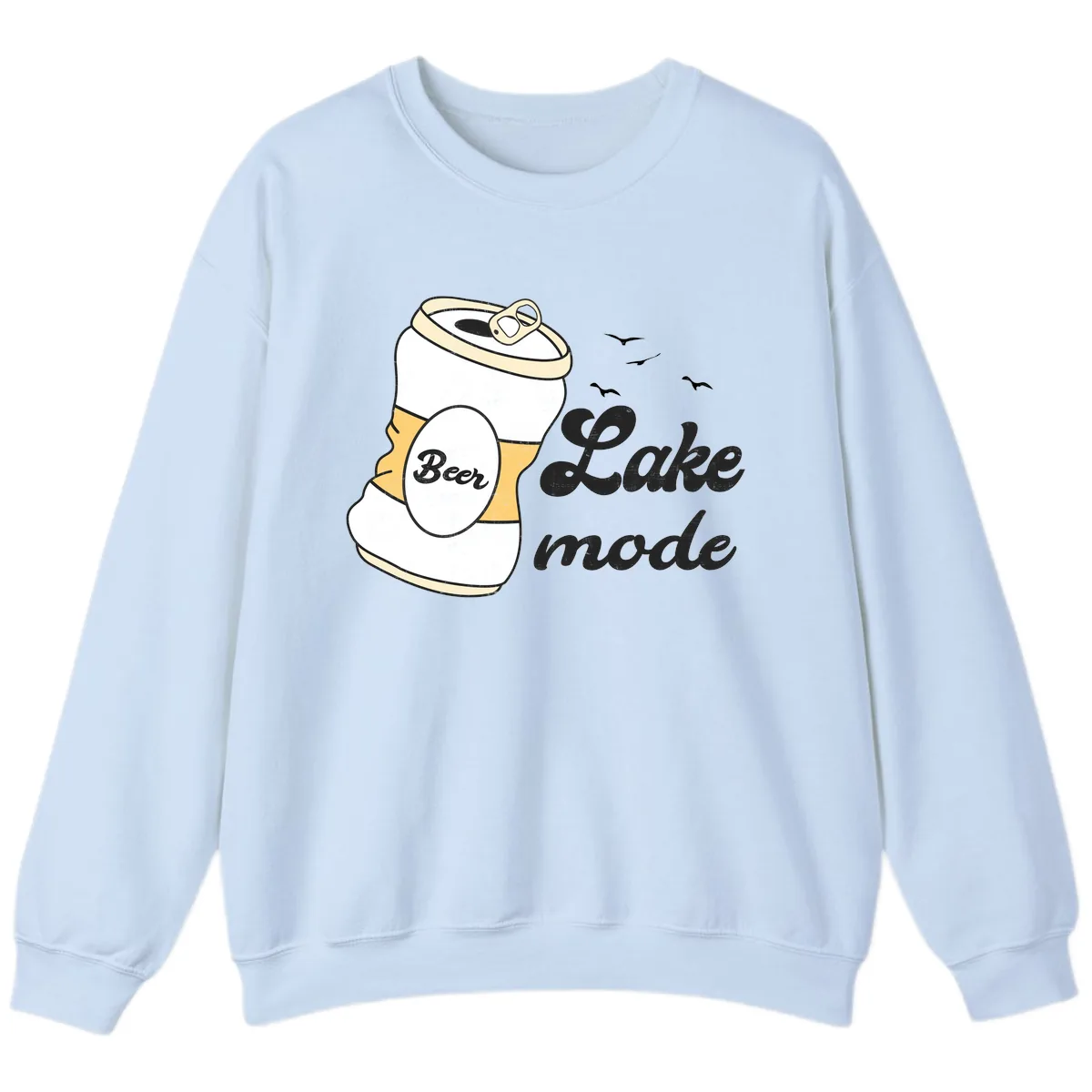 Lake Mode Crushed Beer Can Sweatshirt in Light Blue