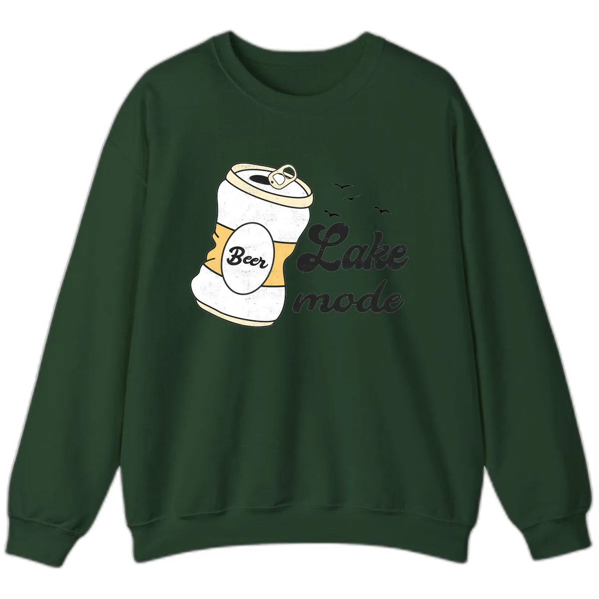 Lake Mode Crushed Beer Can Sweatshirt in Forest Green