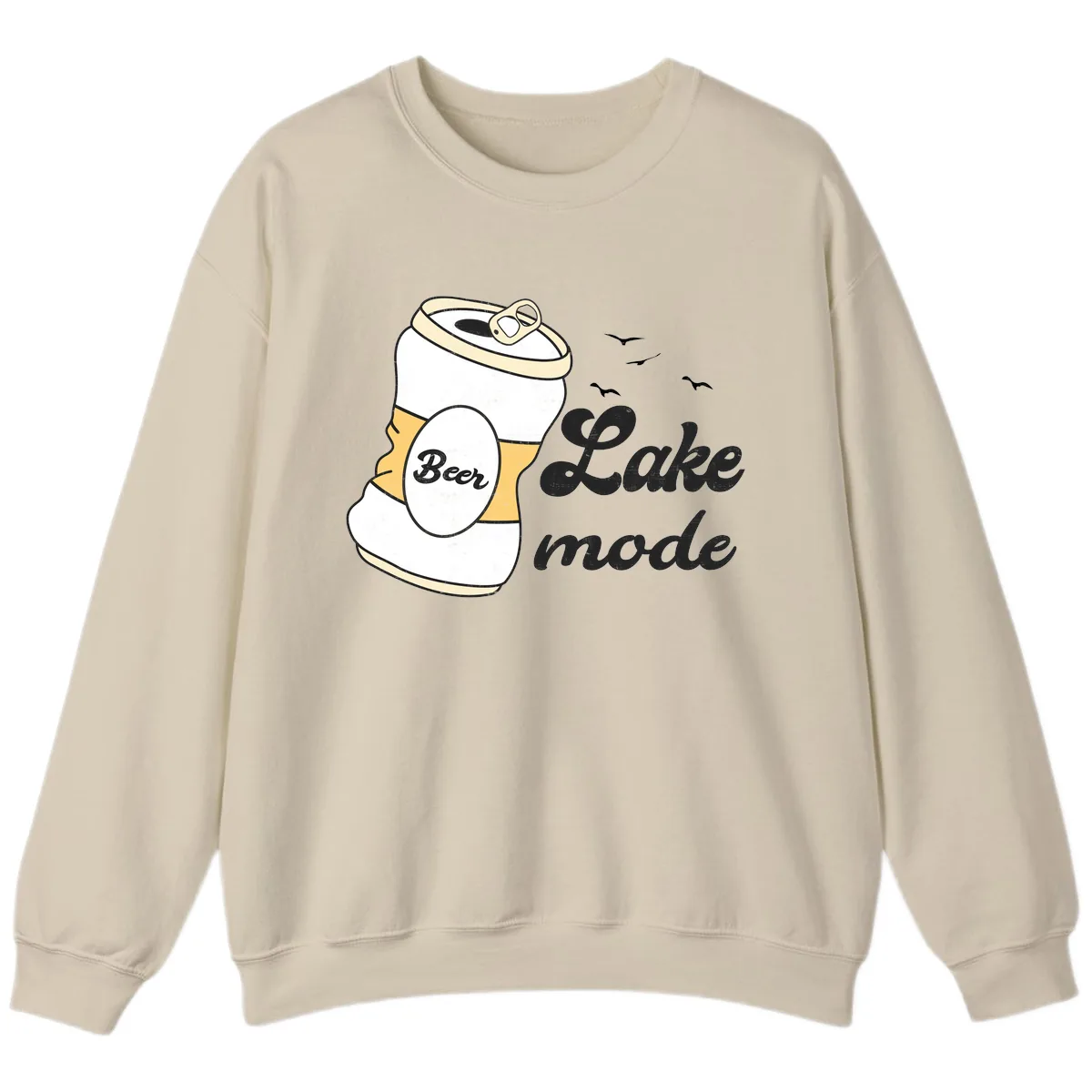 Lake Mode Crushed Beer Can Sweatshirt in Sand