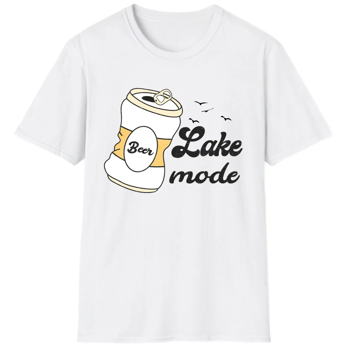 Lake Mode Crushed Beer Can T-Shirt in White