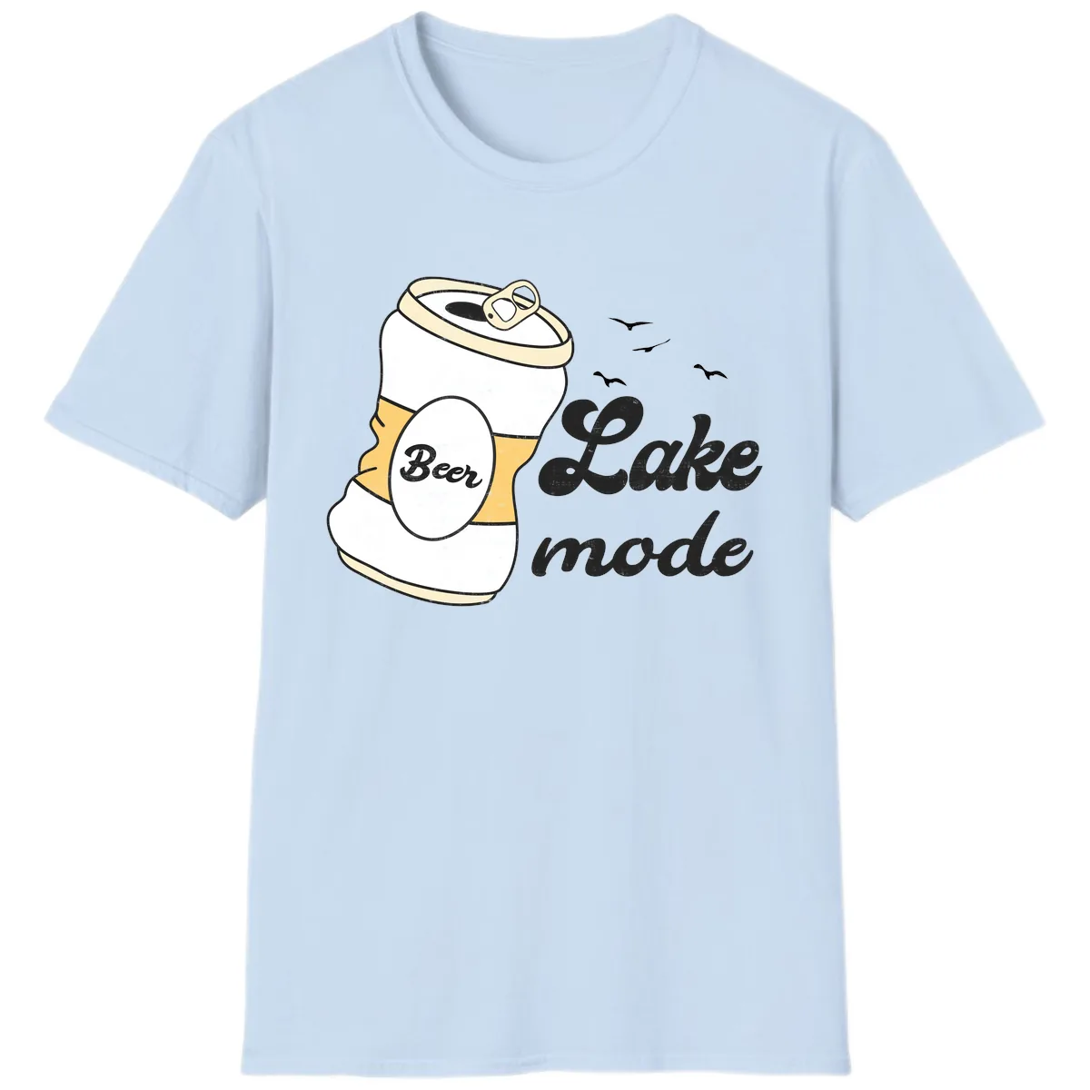 Lake Mode Crushed Beer Can T-Shirt in Light Blue