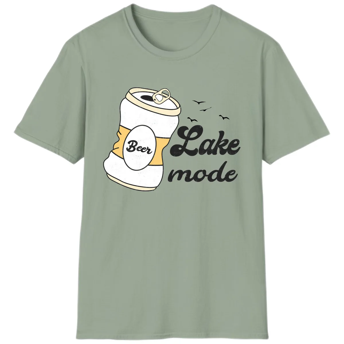 Lake Mode Crushed Beer Can T-Shirt in Sage