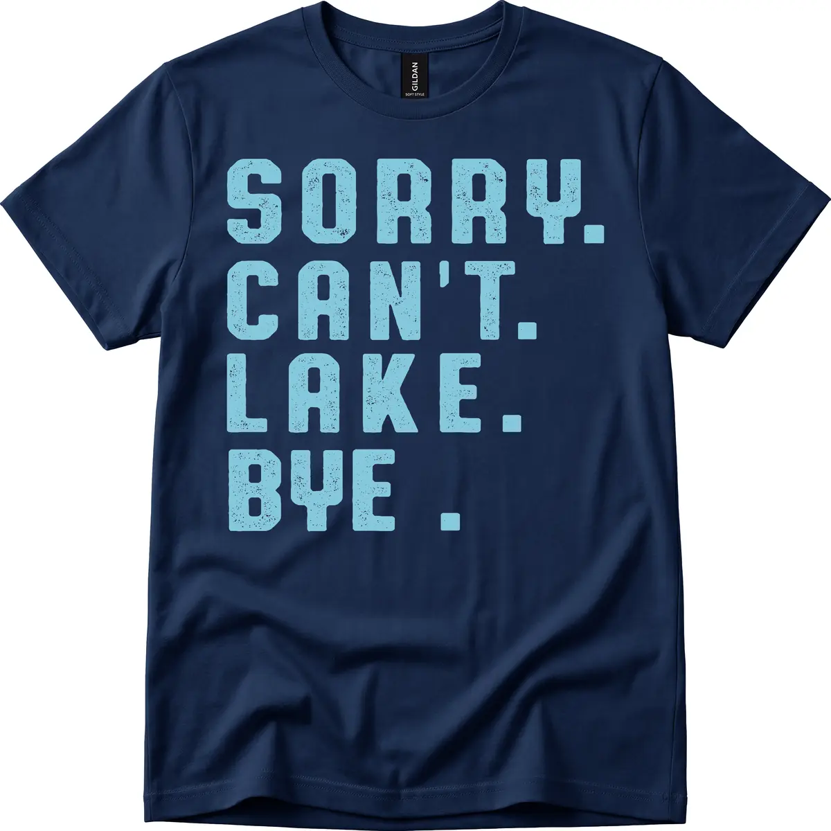 Sorry Can't Lake Bye Typography T-Shirt in Navy
