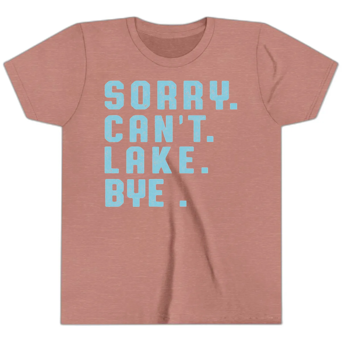 Sorry Can't Lake Bye Typography Youth T-Shirt in Heather Mauve