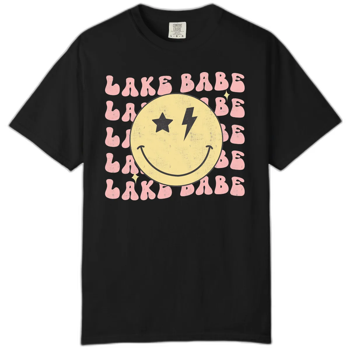 Groovy Lake Babe Smiley Comfort Color in Black