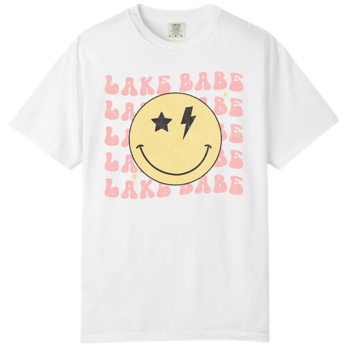 Groovy Lake Babe Smiley Comfort Color in White