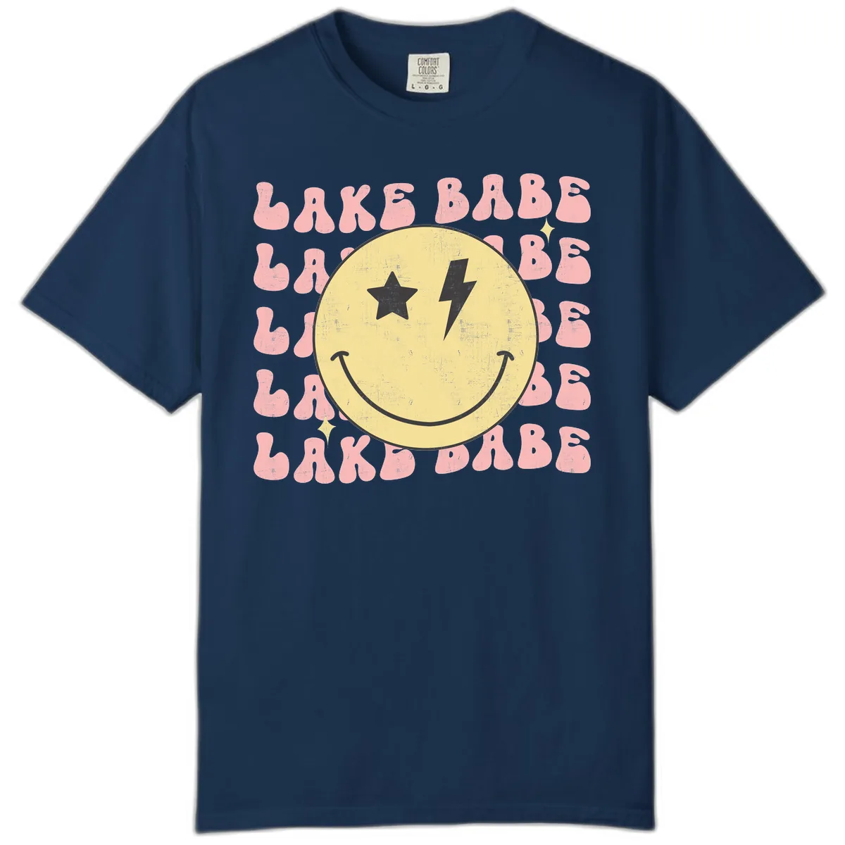Groovy Lake Babe Smiley Comfort Color in Navy