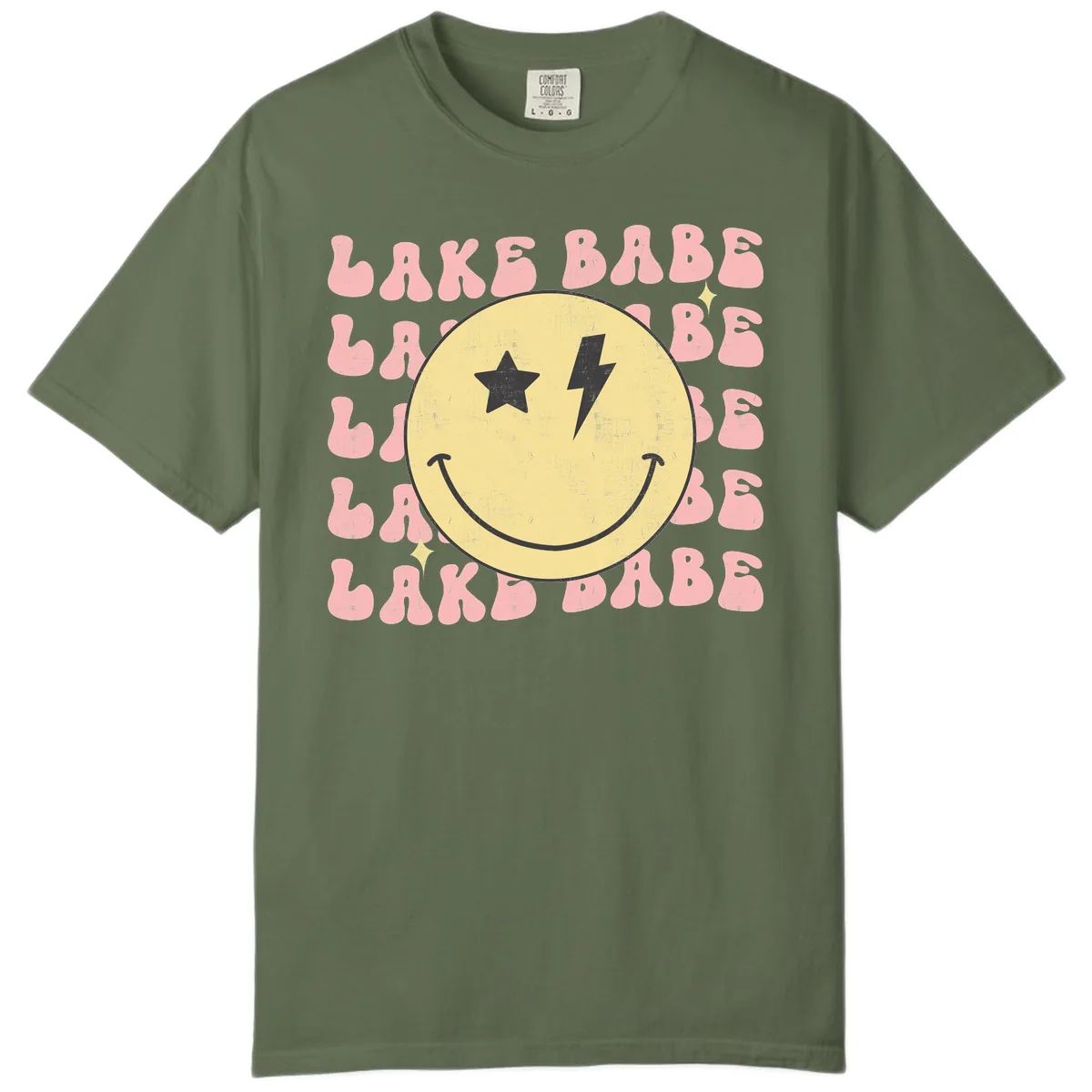 Groovy Lake Babe Smiley Comfort Color in Sage