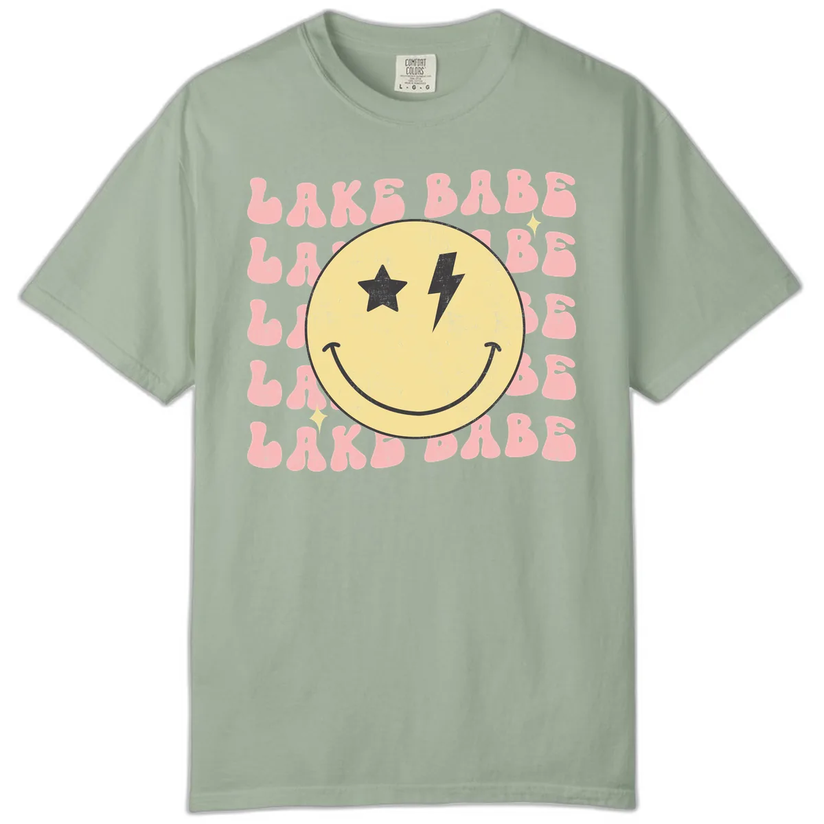 Groovy Lake Babe Smiley Comfort Color in Bay