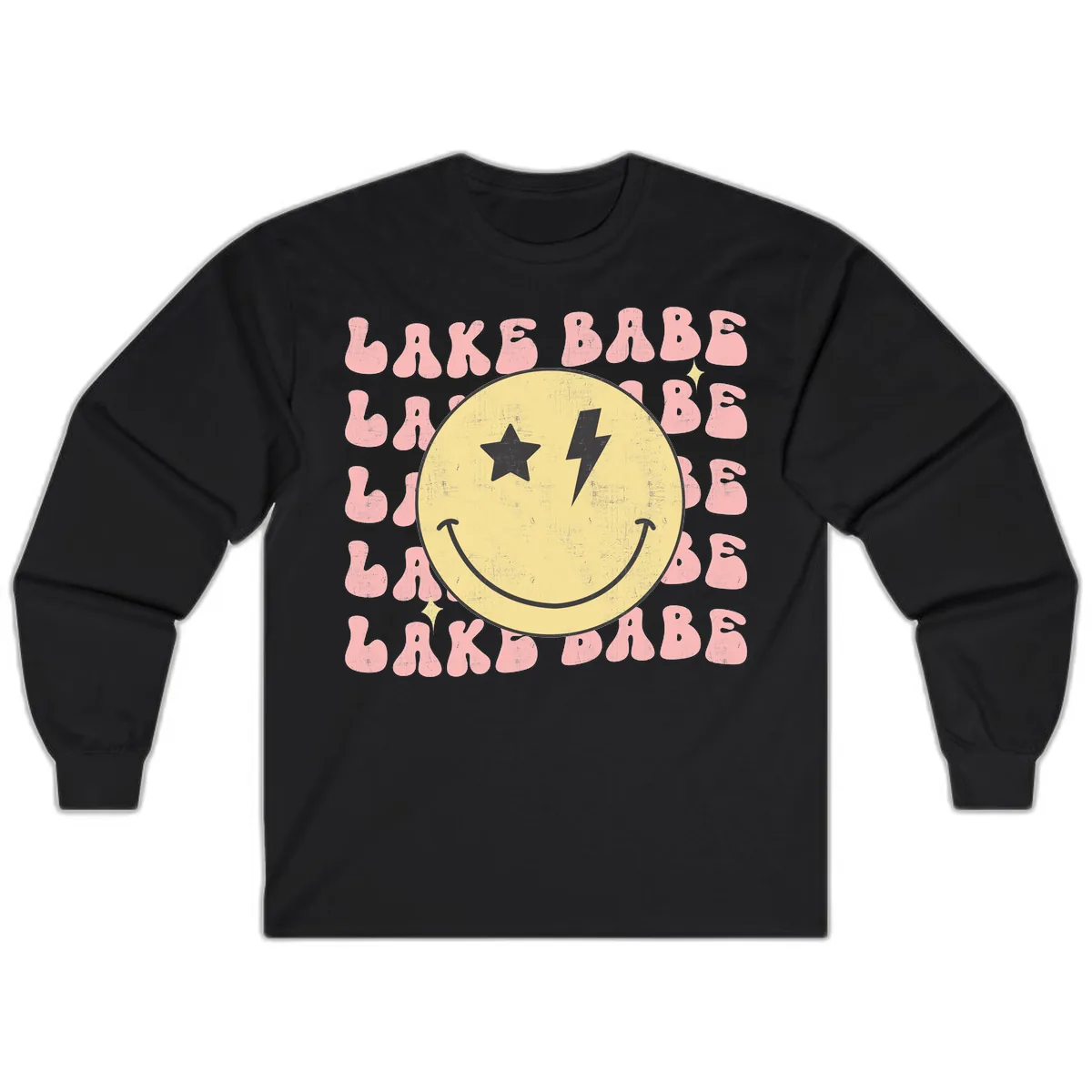 Groovy Lake Babe Smiley Long Sleeve in Black