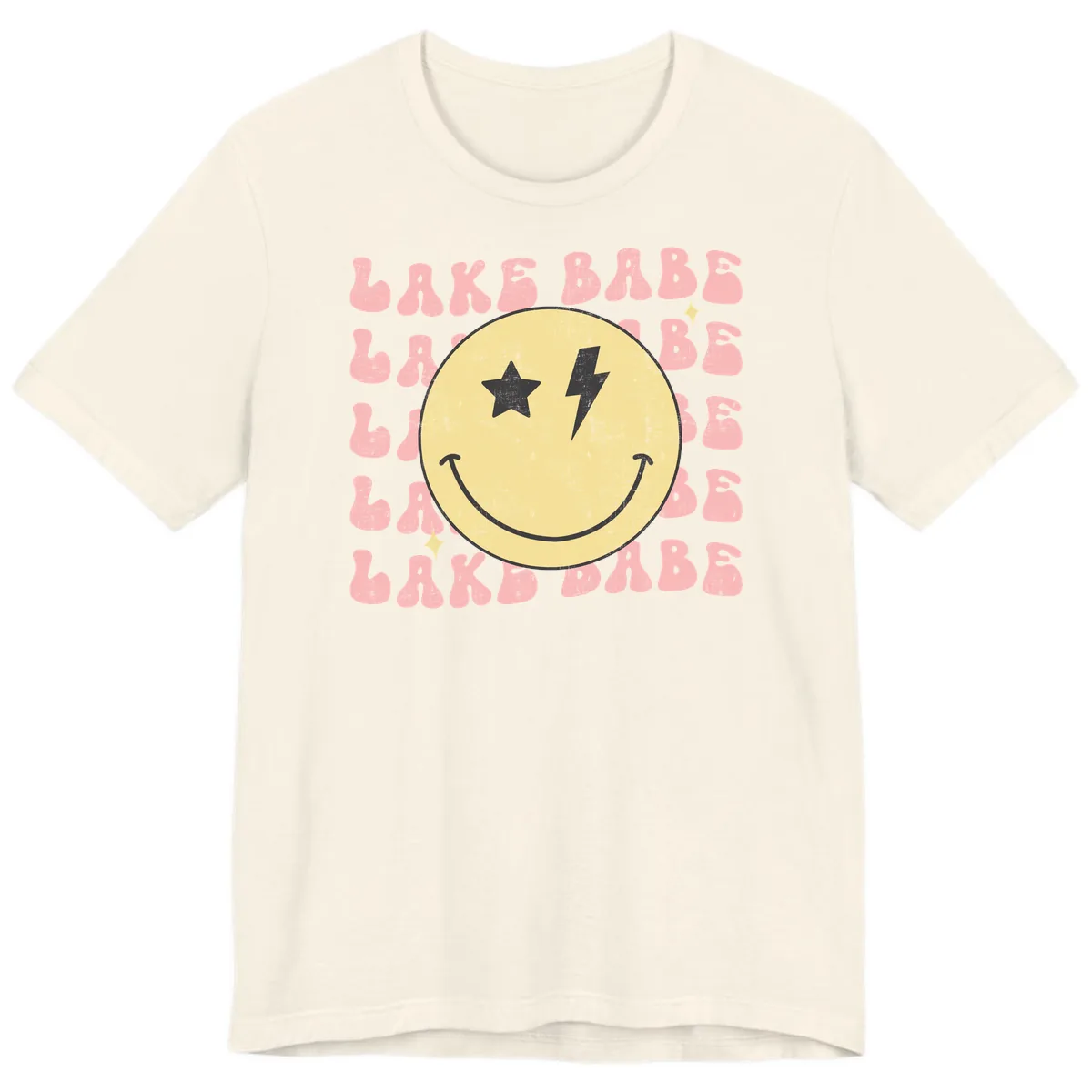 Groovy Lake Babe Smiley Premium T-Shirt in Natural