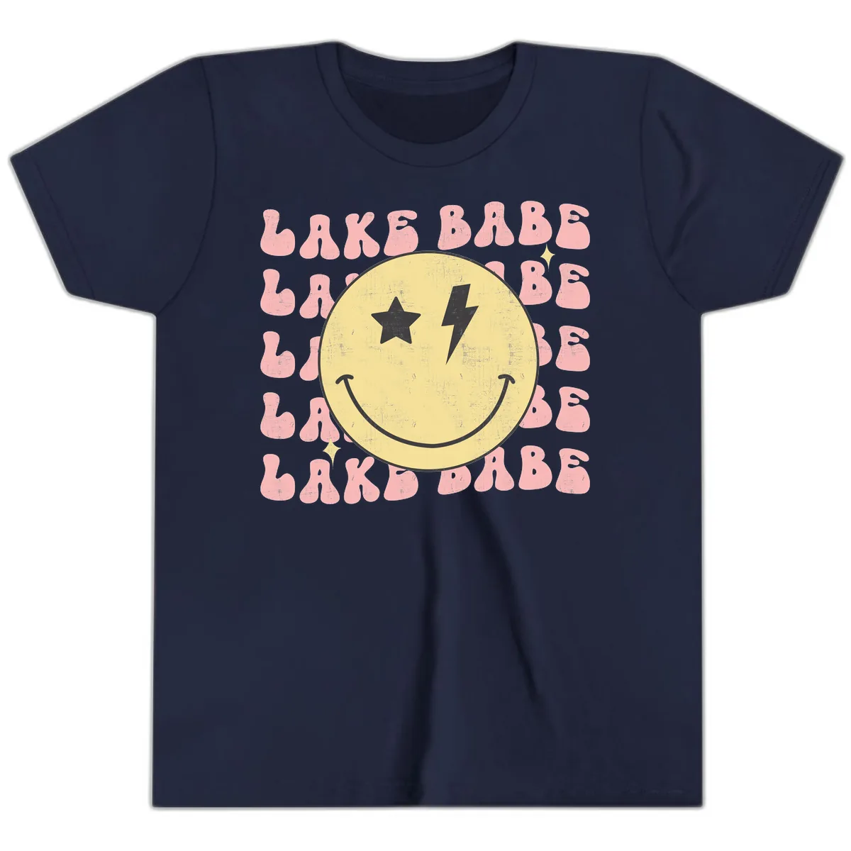 Groovy Lake Babe Smiley Youth T-Shirt in Navy