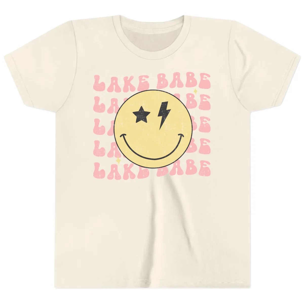 Groovy Lake Babe Smiley Youth T-Shirt in Natural