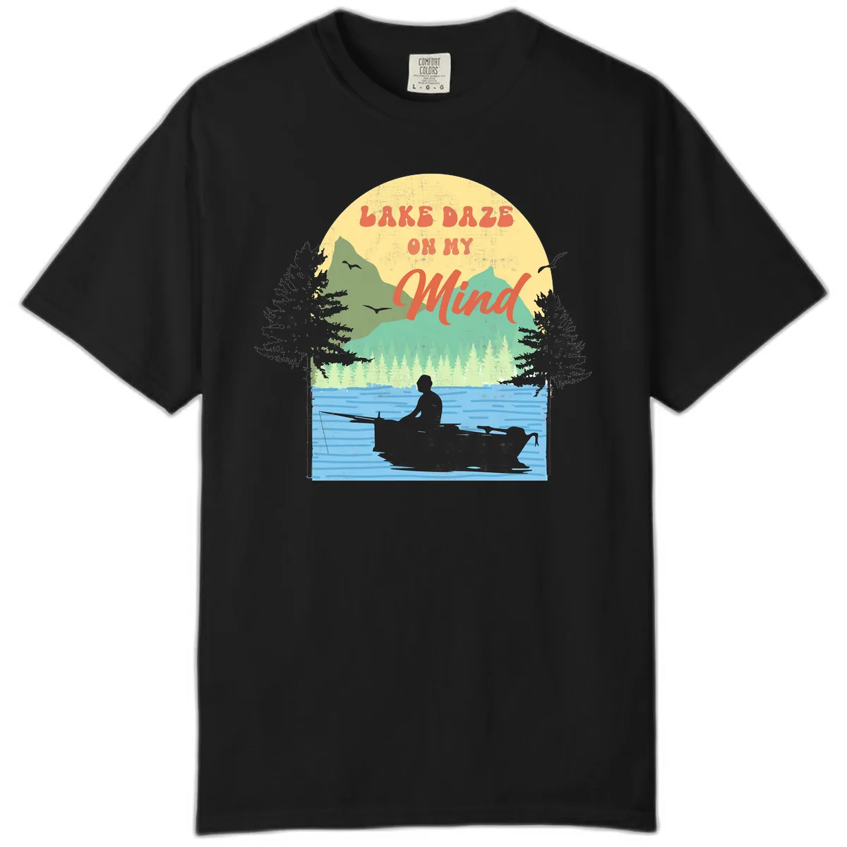 Lake Daze On My Mind Design Comfort Color in Black