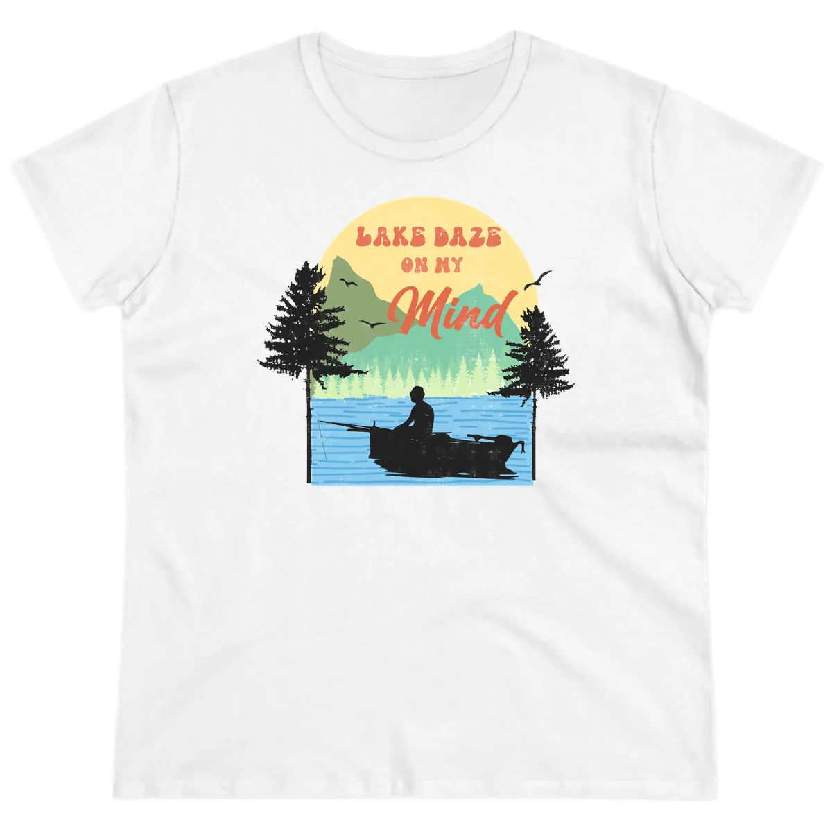 Lake Daze On My Mind Design Ladies Tee in White