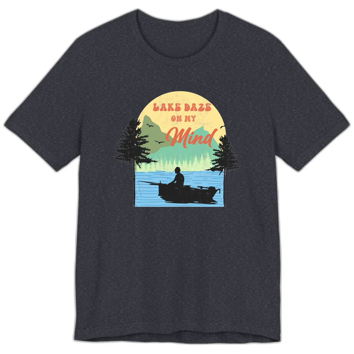 Lake Daze On My Mind Design Premium T-Shirt in Heather Navy